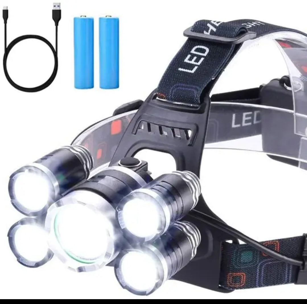 best usb rechargeable headlamp flashlight Head Lamp with 5 Light Source and 4 Modes