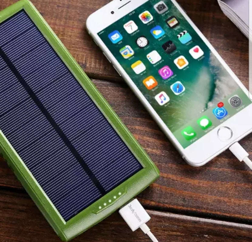20000 Mah Solar and USB Power Bank with Strong LED Flashlight