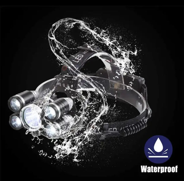 Head Lamp with 5 Light Source and 4 Modes - Waterproof