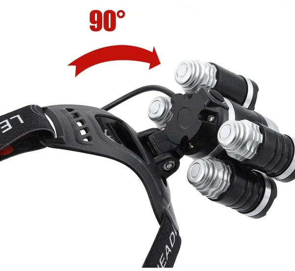 Head Lamp with 5 Light Source and 4 Modes - Waterproof