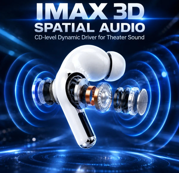 Earbuds -Luxury 3D Surround Sound Earbuds with Great Bass For Listening To Music - Bluetooth 6.0  Hi-Fi Clear Sound  for Talking - Dual Mic ENC Noise Canceling!