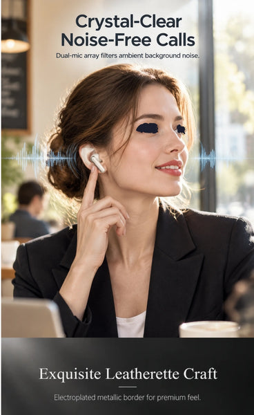 Earbuds -Luxury 3D Surround Sound Earbuds with Great Bass For Listening To Music - Bluetooth 6.0  Hi-Fi Clear Sound  for Talking - Dual Mic ENC Noise Canceling!