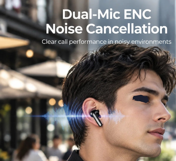 Earbuds -Luxury 3D Surround Sound Earbuds with Great Bass For Listening To Music - Bluetooth 6.0  Hi-Fi Clear Sound  for Talking - Dual Mic ENC Noise Canceling!
