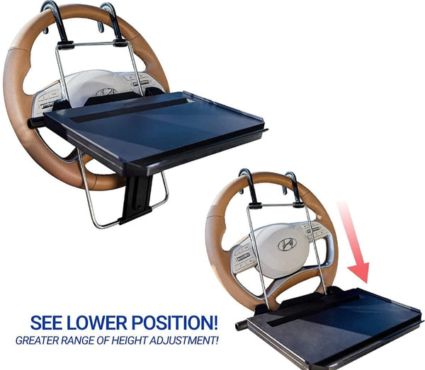 Steering Wheel Tray with Mounting Hooks For Eating inside Car and For Car Desk Office Use