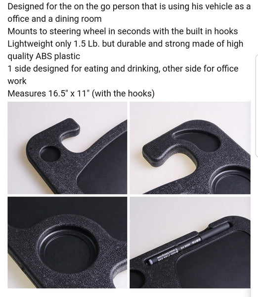 Car Steering Wheel Table/Tray/Desktop for Eating Drinking and Working on Computer on the Go