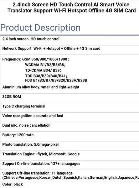 Intelligent Voice and Photo Translator Device for Conversational Language Translation